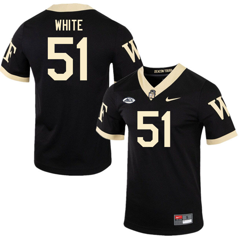 #51 Luke White Wake Forest Demon Deacons College Football Jerseys Stitched-Black